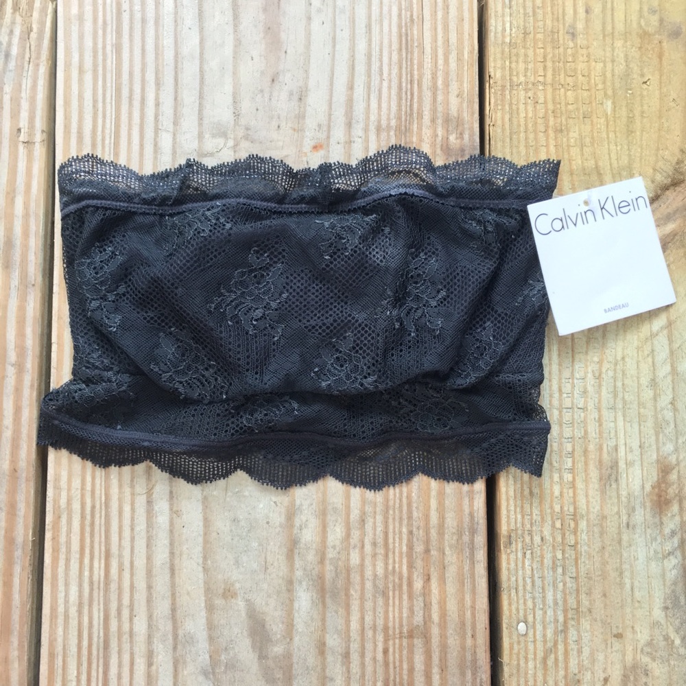 Calvin Klein Lace Black Bandeau Bra Size S
